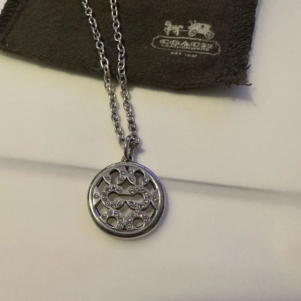 Coach Vintage, Authentic,‎ sterling silver Charm Chain Necklace